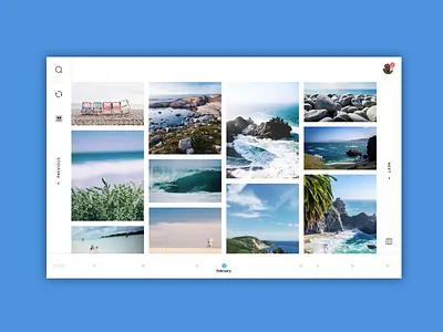 #016 Daily UI challenge - Gallery app challenge dailyui desktop app gallery picture timeline ui unsplash ux web