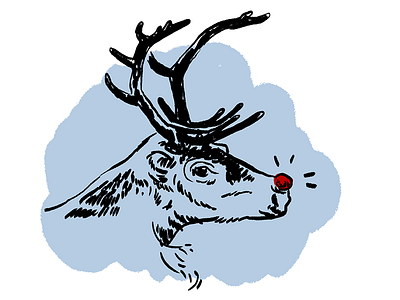 Rudolph! christmas illustration reindeer rudolph