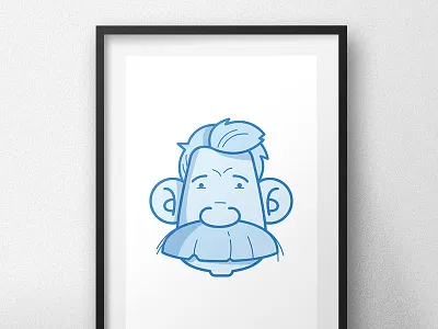 Old man etsy face frame illustration lines new old man outlines vector