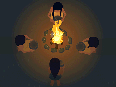 Timucua Night Carving fire history mosh native americans particles timucua wingard creative