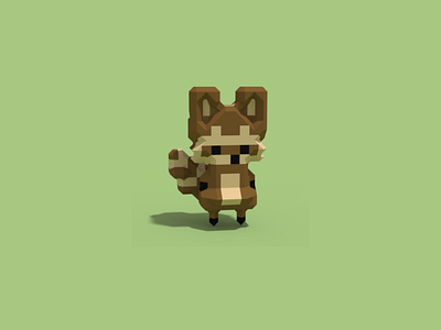 Tanuki animal cute forest kawaii pixels raccoon tanuki