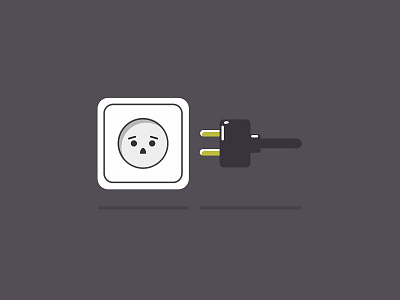 Frightened socket cable eyebrows eyes face glare gray jack minimalist plug shadow socket wire