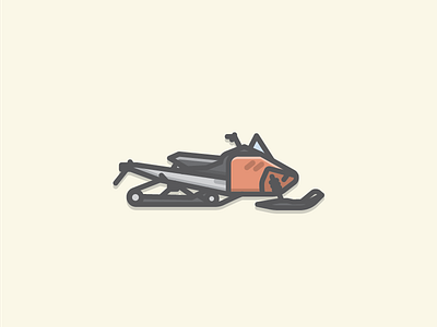 Fun Mobile flat illustration snow mobile stroke