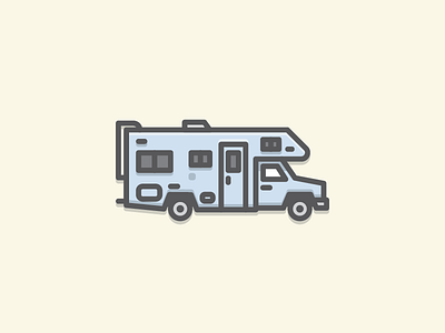 Fun Camper camper flat illustration stroke