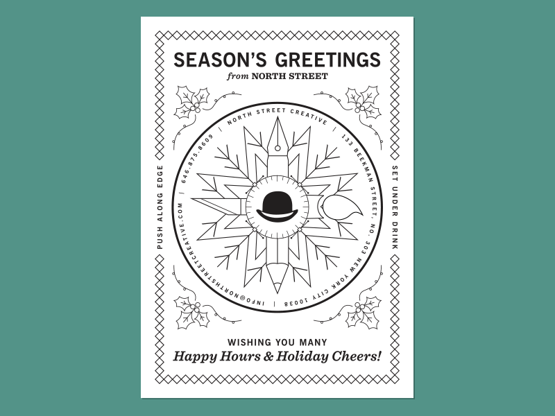 Holiday Greeting Card/Coaster beer coaster beverage coaster christmas coaster die cut greeting card happy holidays holiday card holidays letterpress