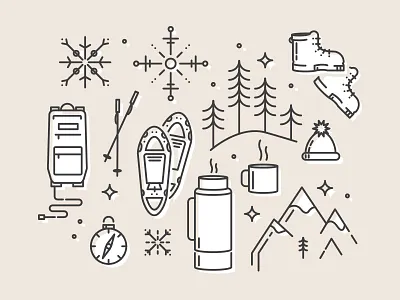 Winter Adventure Essentials adventure essentials explore icons winter