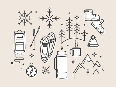 Winter Adventure Essentials adventure essentials explore icons winter