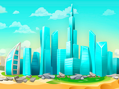 Game background concept backround cartoon concept desert dubai game stylized