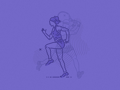 Lift and Lob athlete character colour and lines icon illustration line symbol tennis thumbprint train woman