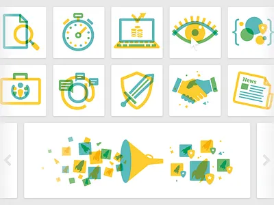 Overprint icons email eye funnel handshake icons mamacrowd news overprint search shield suitcase watch