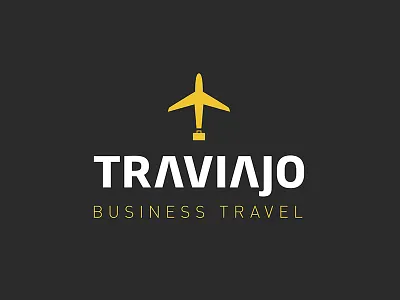 Traviajo Logo agencia de viajes briefcase business travel flights logo plane work