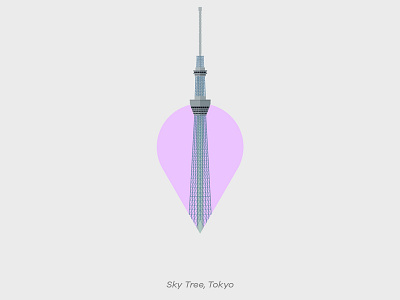 Pin Series: Tokyo japan monument pin sky tree tokyo vector