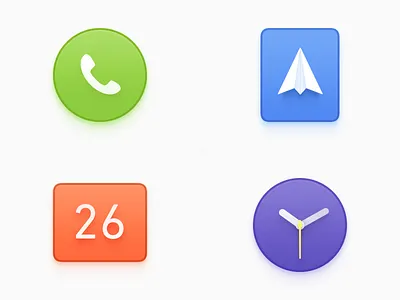 Icon Design calendar clock colour design email icon phone