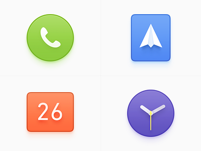 Icon Design calendar clock colour design email icon phone