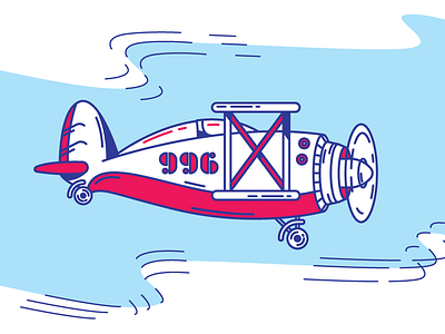 Airplane 996 996 airplane blue fly illustration machine magenta old retro sky stock