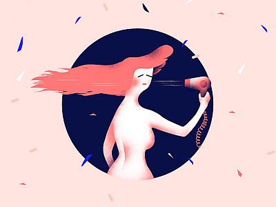 Morning dryer girl illustration pattern redhair rubens