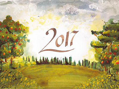 Paradise 2017 – Postcard calligraphy illustration