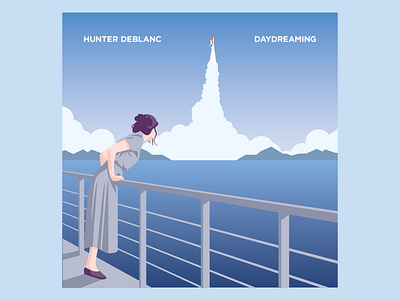 Daydreaming Album Cover album art album cover music musician rock spaceship synth pop vector