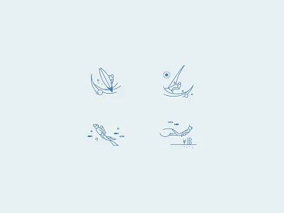 Liveabords of Maldives Icons icon illustration line illustration maldives ui watersports