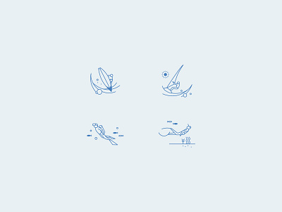 Liveabords of Maldives Icons icon illustration line illustration maldives ui watersports