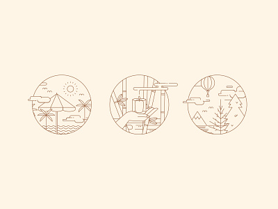Indagare Icons iconography icons illustration line illustration travel ui
