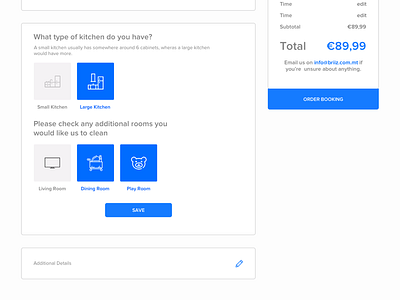 Booking Engine (WIP) booking cleaning company engine iconography pricing tasks wip