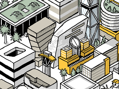 Holiday Card Architecture architecture art arup color drawing holiday illustration isometric moma museum san francisco