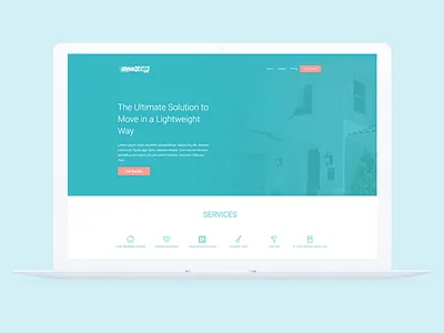 Move and Cash Homepage blue company flat flat design homepage landing page minimal minimalist web design