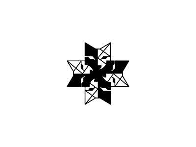 Wolf Pack cross icon logo logoinspiration mandala ninja shuriken star street wolf yang ying