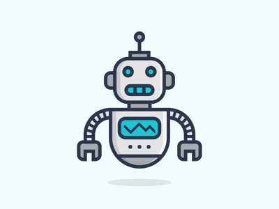 Floating old robot animation floating gif icon illustration old robot