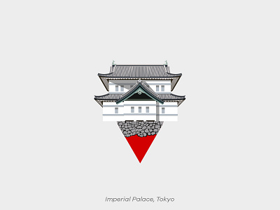 Pin Series: Tokyo imperial japan monument palace pin tokyo vector