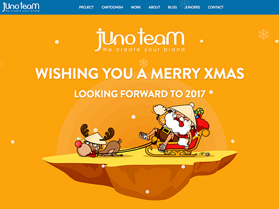 MERRY CHRISTMAS website by Junoteam flat gift header junoteam present santa snow ui vector vietnam winter