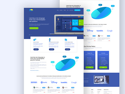 Landing Page birdybird dashboard flat landing page purple ui ux web