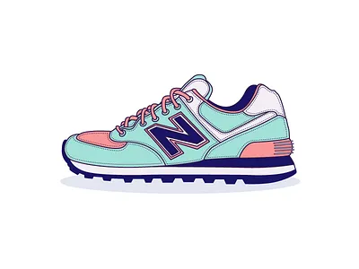 New balance Shoe design flat illu illustration shoe typography vector