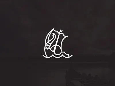 Viikinkilaiva black boat brand logo logotype mark minimal viking