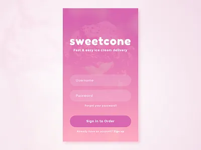 #001 / Sign Up 001 daily ui ice cream sign up