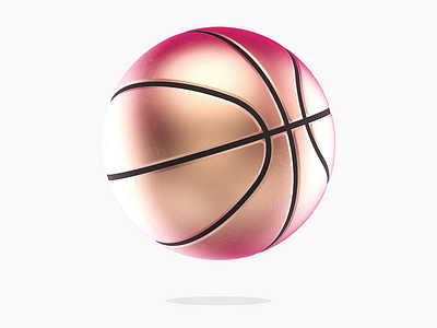 Dribbble Rebound 3d basketball dribbble gold pink rendering texture