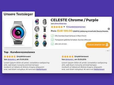 Product Widget UI affiliate app design material purple ui watch wordpress ziiiro