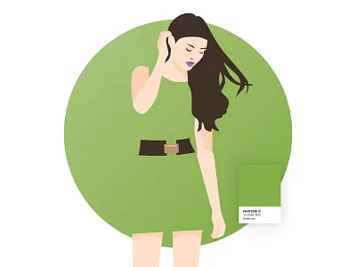 Color of the Year 2017 art color flat illustration of pantone the woman year