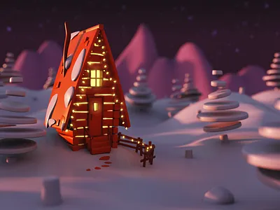 Cabin Vibes 3d c4d cabin winter