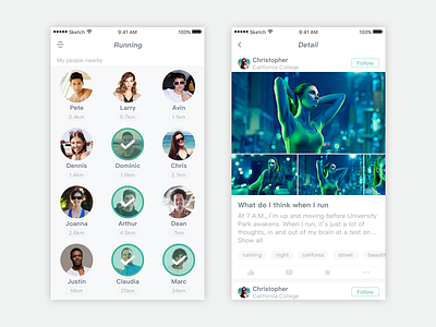 Daily Exercise — Running 1 detail ios run sport ui userlist