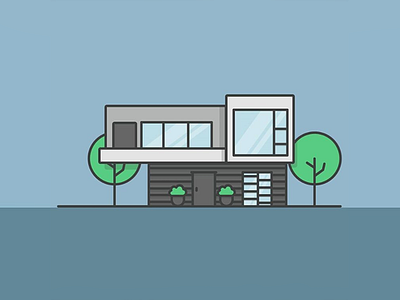 House -3- architecture house modern tree