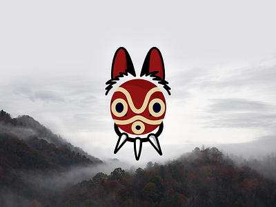 Princess Mononoke mask ghibli hayao miyazaki icon illustration mononoke movie movie icons nature studio ghibli