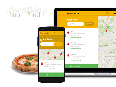 La Fav Storefinder design digital glasgow impact pizza web