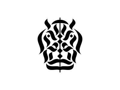 Hippo animal calligraphy hippo logo