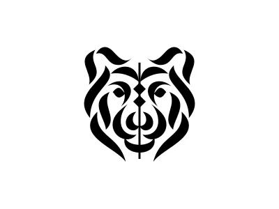 Bear animal bear calligraphy logo