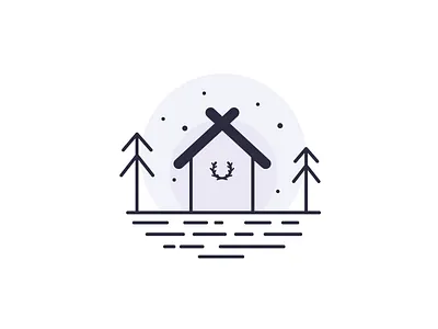 Winter Cabin Icon graphic icon illustration wearedhd winter