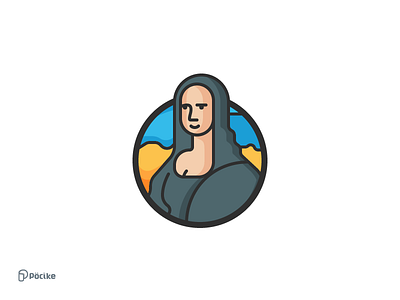 Mona Lisa Icon art color davinci design icon leonardo line lisa minimal mona