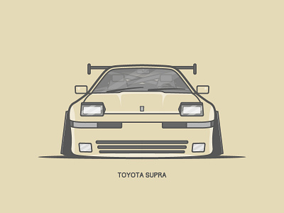 MK3 Toyta Supra car illustration lineart retro toyota vector