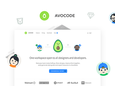 Avocode landing page avocode avocode landing page designers developer icons illustration landing page manager product page